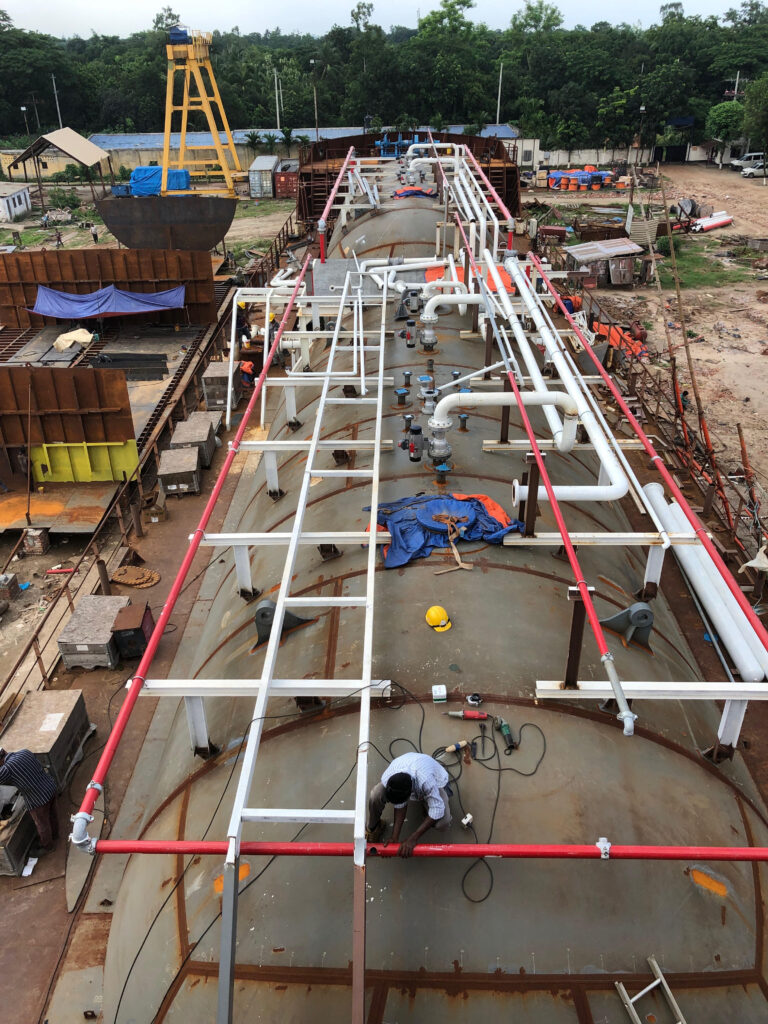 LPG, Fire Protection, Compressed Air Piping works with Steel Platform (Radiant Shipyard Ltd, Rupganj, Naryangong)